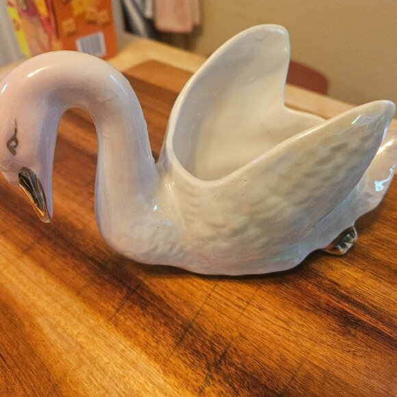 vintage swan planter lusterware finish - Picture 1 of 4